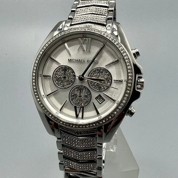 Michael Kors oversized Whitney watch Michael Kors Whitney Chronograph Quartz Crystal Silver Dial  main image 4